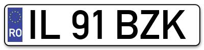Placuta inmatriculare numar auto  IL-91-BZK, IL 91 BZK, IL91BZK