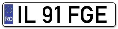 Placuta inmatriculare numar auto  IL-91-FGE, IL 91 FGE, IL91FGE