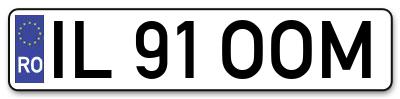 Placuta inmatriculare numar auto  IL-91-OOM, IL 91 OOM, IL91OOM