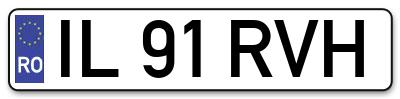 Placuta inmatriculare numar auto  IL-91-RVH, IL 91 RVH, IL91RVH