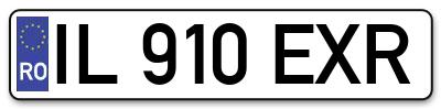 Placuta inmatriculare numar auto  IL-910-EXR, IL 910 EXR, IL910EXR