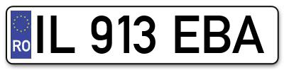 Placuta inmatriculare numar auto  IL-913-EBA, IL 913 EBA, IL913EBA