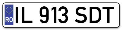 Placuta inmatriculare numar auto  IL-913-SDT, IL 913 SDT, IL913SDT