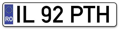 Placuta inmatriculare numar auto  IL-92-PTH, IL 92 PTH, IL92PTH