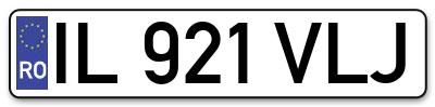 Placuta inmatriculare numar auto  IL-921-VLJ, IL 921 VLJ, IL921VLJ