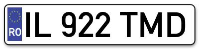 Placuta inmatriculare numar auto  IL-922-TMD, IL 922 TMD, IL922TMD