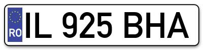 Placuta inmatriculare numar auto  IL-925-BHA, IL 925 BHA, IL925BHA