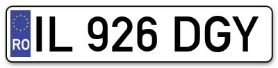 Placuta inmatriculare numar auto  IL-926-DGY, IL 926 DGY, IL926DGY