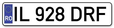 Placuta inmatriculare numar auto  IL-928-DRF, IL 928 DRF, IL928DRF