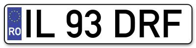 Placuta inmatriculare numar auto  IL-93-DRF, IL 93 DRF, IL93DRF