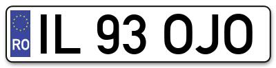 Placuta inmatriculare numar auto  IL-93-OJO, IL 93 OJO, IL93OJO