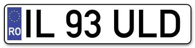 Placuta inmatriculare numar auto  IL-93-ULD, IL 93 ULD, IL93ULD