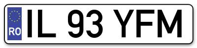 Placuta inmatriculare numar auto  IL-93-YFM, IL 93 YFM, IL93YFM