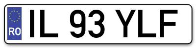 Placuta inmatriculare numar auto  IL-93-YLF, IL 93 YLF, IL93YLF