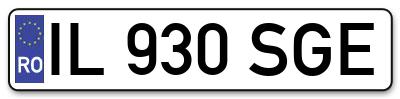 Placuta inmatriculare numar auto  IL-930-SGE, IL 930 SGE, IL930SGE