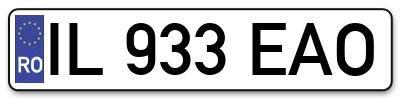 Placuta inmatriculare numar auto  IL-933-EAO, IL 933 EAO, IL933EAO