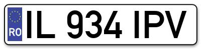 Placuta inmatriculare numar auto  IL-934-IPV, IL 934 IPV, IL934IPV