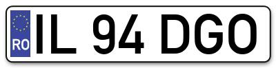 Placuta inmatriculare numar auto  IL-94-DGO, IL 94 DGO, IL94DGO