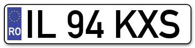 Placuta inmatriculare numar auto  IL-94-KXS, IL 94 KXS, IL94KXS