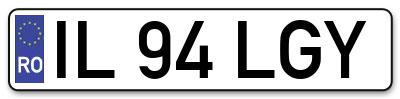Placuta inmatriculare numar auto  IL-94-LGY, IL 94 LGY, IL94LGY