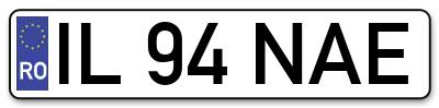 Placuta inmatriculare numar auto  IL-94-NAE, IL 94 NAE, IL94NAE