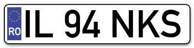 Placuta inmatriculare numar auto  IL-94-NKS, IL 94 NKS, IL94NKS
