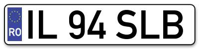 Placuta inmatriculare numar auto  IL-94-SLB, IL 94 SLB, IL94SLB