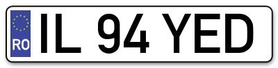 Placuta inmatriculare numar auto  IL-94-YED, IL 94 YED, IL94YED