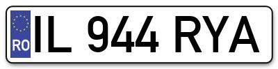 Placuta inmatriculare numar auto  IL-944-RYA, IL 944 RYA, IL944RYA