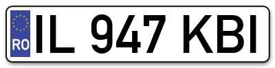 Placuta inmatriculare numar auto  IL-947-KBI, IL 947 KBI, IL947KBI