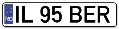 Placuta inmatriculare numar auto  IL-95-BER, IL 95 BER, IL95BER