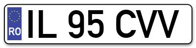 Placuta inmatriculare numar auto  IL-95-CVV, IL 95 CVV, IL95CVV