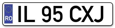 Placuta inmatriculare numar auto  IL-95-CXJ, IL 95 CXJ, IL95CXJ