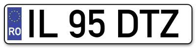 Placuta inmatriculare numar auto  IL-95-DTZ, IL 95 DTZ, IL95DTZ