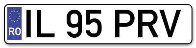 Placuta inmatriculare numar auto  IL-95-PRV, IL 95 PRV, IL95PRV
