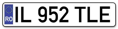 Placuta inmatriculare numar auto  IL-952-TLE, IL 952 TLE, IL952TLE