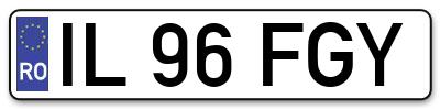 Placuta inmatriculare numar auto  IL-96-FGY, IL 96 FGY, IL96FGY