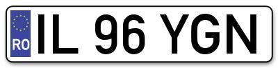 Placuta inmatriculare numar auto  IL-96-YGN, IL 96 YGN, IL96YGN