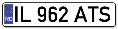 Placuta inmatriculare numar auto  IL-962-ATS, IL 962 ATS, IL962ATS