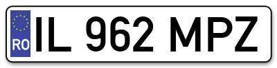 Placuta inmatriculare numar auto  IL-962-MPZ, IL 962 MPZ, IL962MPZ