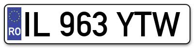 Placuta inmatriculare numar auto  IL-963-YTW, IL 963 YTW, IL963YTW