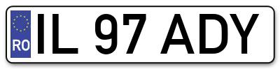 Placuta inmatriculare numar auto  IL-97-ADY, IL 97 ADY, IL97ADY