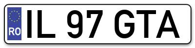Placuta inmatriculare numar auto  IL-97-GTA, IL 97 GTA, IL97GTA