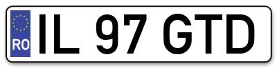 Placuta inmatriculare numar auto  IL-97-GTD, IL 97 GTD, IL97GTD