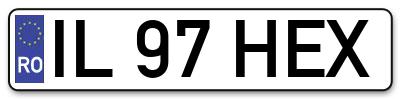 Placuta inmatriculare numar auto  IL-97-HEX, IL 97 HEX, IL97HEX
