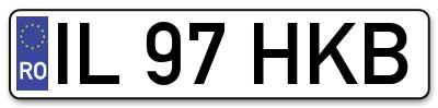 Placuta inmatriculare numar auto  IL-97-HKB, IL 97 HKB, IL97HKB