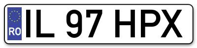 Placuta inmatriculare numar auto  IL-97-HPX, IL 97 HPX, IL97HPX