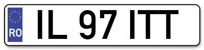 Placuta inmatriculare numar auto  IL-97-ITT, IL 97 ITT, IL97ITT