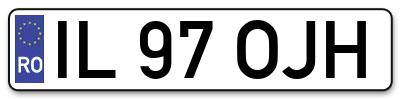 Placuta inmatriculare numar auto  IL-97-OJH, IL 97 OJH, IL97OJH