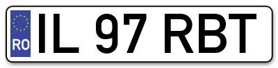Placuta inmatriculare numar auto  IL-97-RBT, IL 97 RBT, IL97RBT